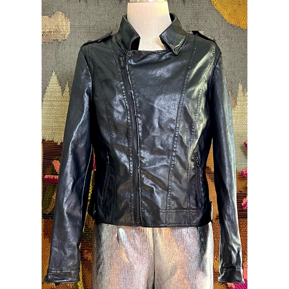 Anthropologie Used Moto Faux Leather Jacket L